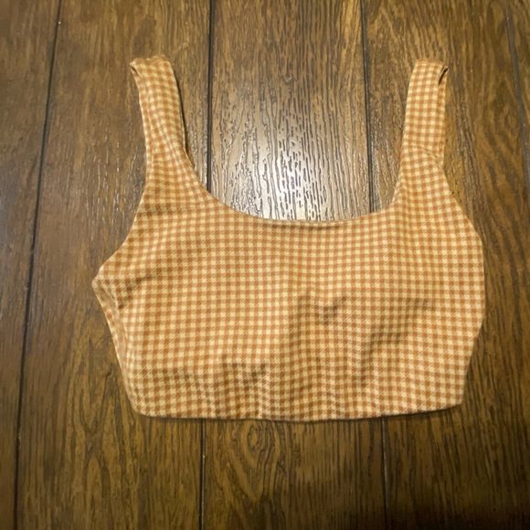 Madewell Checkerboard Pattern Sports bra Size Small B27 - Picture 1 of 2